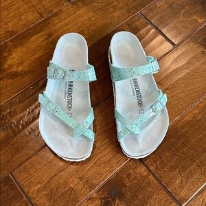 Birkenstock Light Green Sandals with Straps